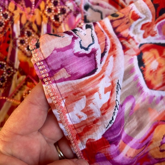 Chico’s Multicolor Pullover Beaded Paisley Blouse Size - 0 (Small Size 4) - Picture 4 of 6